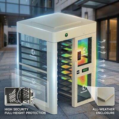 membeli Full Height Turnstile Gate Outdoor Pedestrian Passage Access Control SUS304 Baja tahan karat 90 derajat online manufacture