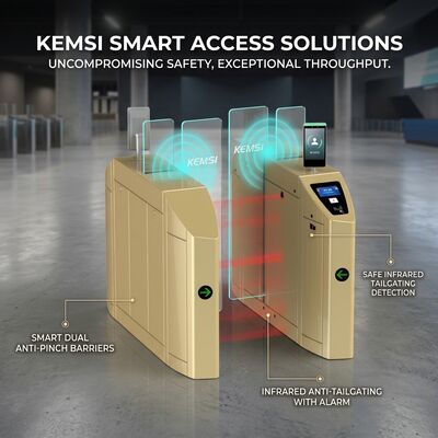 membeli Gerbang Geser Keamanan Turnstile Jalur Aman Sensor Inframerah Baja Tahan Karat SUS304 online manufacture